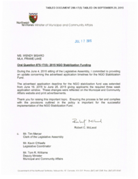 286-17(5) - Follow-up Letter for OQ 875-17(5): 2015 NGO Stabilization Funding 