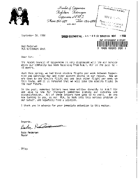 49-88(2) - Letter from Coppermine Providing Examples of Deplorable Air Service