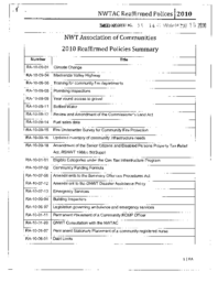 058-16(5) - NWT Association of Communities 2010 Reaffirmed Policies Summary 