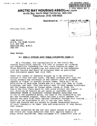 69-89(1) - Document from Arctic Bay Housing Association, Concerns and Recommendations on Public Housing Rent Scale Discussion Paper II