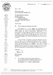 002-13(7)-Letters to the Honourable Goo Arlooktoo, Minister of Justice, from Jose Kusugak, President of Nunavut Tunngavik Incorporated regarding the Nunavut Statutes Amendment Act, 1999