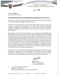 178-18(3) - Follow-Up Letter to Oral Question 195-18(3): Ground Ambulance and Highway Rescue Services 