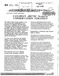 055-88(1) - Discussion Paper Highlights on Canadian Arctic Marine Conservation Strategy