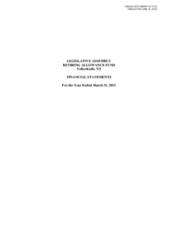 032-17(3) - Legislative Assembly Retiring Allowances Fund Financial Statements for the Year Ended March 31, 2012 