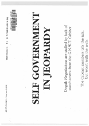 011-14(3)-Self government in jeopardy : newspaper advertisement, page A20, Friday, June 23, 2000 edition of the Yellowknifer