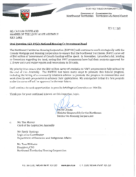 267-19(2) - Follow-up Letter for Oral Question 423-19(2): National Housing Co-Investment Fund 