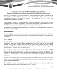 648-19(2) - Government of the NWT Response to Committee Report 23-19(2):  Report on the Review of the 2018-19 and 2019-20 Public Accounts