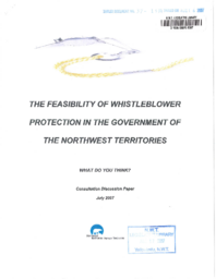 37-15(6) - The Feasibility of Whistleblower Protection in the Government of the Northwest Territories