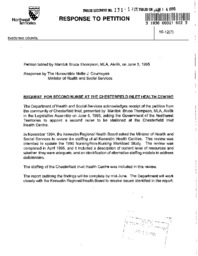 131-12(7) - Response to Petition for Second Nurse at the Chesterfield Inlet Health Centre