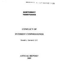 081-16(5) - 2009 Annual Report of the Conflict of Interest Commissioner 