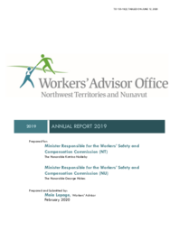 153-19(2) - Workers' Advisor Office Northwest Territories and Nunavut Annual Report 2019 