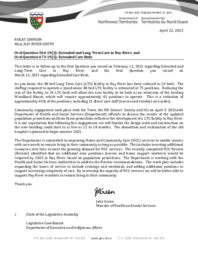 405-19(2) - Follow-up Letter for Oral Question 564-19(2) and Oral Question 673-19(2): Extended and Long-Term Care in Hay River and Extended Care Beds