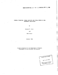 39-89(2) - Formula Financing, Fiscal Capacity and Fiscal Effort in the NWT, October, 1989, Bird Report