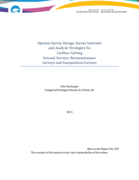 Optimal Survey Design, Survey Intervals and Analysis Strategies for Caribou Calving Ground Surveys, Reconnaissance Surveys and Composition Surveys