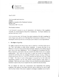 151-17(4) - Annual Report of the Equal Pay Commissioner for the Northwest Territories for the Period July 1, 2012 to June 30, 2013 