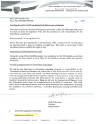 232-18(3) - Follow-Up Letter for Oral Question 296-18(3): Ingraham Trail Maintenance Schedule 