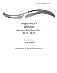 412-19(2) - Supplementary Estimates (Operations Expenditures), No. 1, 2021-2022