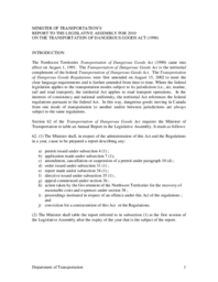 05-16(6) - Transportation of Dangerous Goods Act, Annual Report 2010 