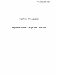 045-17(3) - Department of Transportation's Negotiated DOT Contracts April 2009-June 2012 