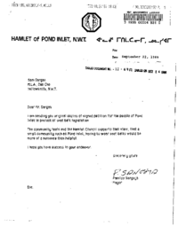 11-89(2) - Petition from Pond Inlet Regarding Mandatory Use of Seat Belts