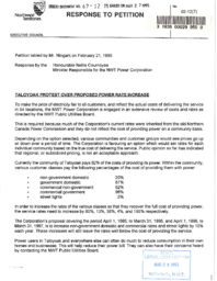 067-12(7) - Taloyoak Protest Over Proposed Power Rate Increase