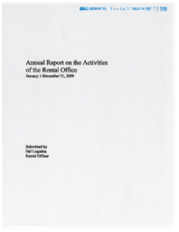 036-16(5) - Annual Report of Activities of the Rental Office January - December 2009 