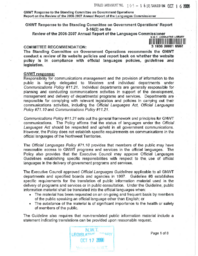 105-16(2) - GNWT Response to the Standing Committee on Government Operations Report on the Review of the 2006-2007 Annual Report of the Languages Commissioner