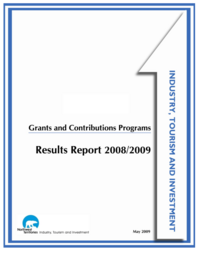 53-16(3) - Grants and Contributions Program 2008-2009 Results Report 