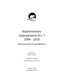 19-16(4) - Supplementary Appropriation No. 3 (Infrastructure Expenditure) 2009-2010 