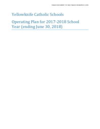 131-18(3) - Yellowknife Catholic Schools Operating Plan for 2017-2018 School Year (ending June 30, 2018) 