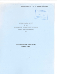 08-12(1) - Interim Financial Report of the Government of the Northwest Territories for the Year Ended March 31, 1991