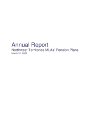 59-16(3) - Annual Report on the Northwest Territories MLAs' Pension Plans for the Fiscal Year Ended March 31, 2009 