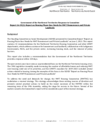 455-19(2) - Government of the Northwest Territories Response to Committee Report 16-19(2) - : Report on Housing Phase One Needs for Northwest Territories Homeowners and Private Landlords 