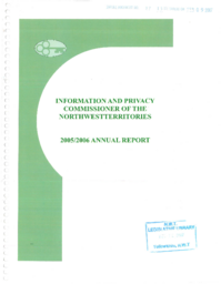 087-15(5) - Information and Privacy Commissioner of the Northwest Territories 2005/2006 Annual Report