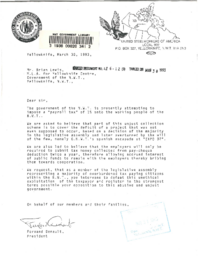 126-12(3) - Letter Outlining the Opposition of the United Steel Workers of America to the Proposed Payroll Tax