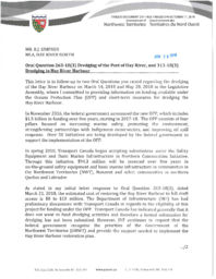 231-18(3) - Follow-Up Letter for Oral Questions 263-18(3): Dredging of the Port of Hay River, and 313-18(3): Dredging in Hay River Harbour 