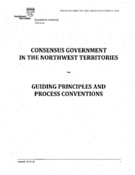 207-18(2) - Consensus Government in the NWT - Guiding Principles and Process Convention 