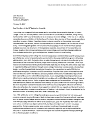 294-18(2) - Letter from Chris Westwell, Fort Smith regarding Proposed Budget Cuts to Aurora College 