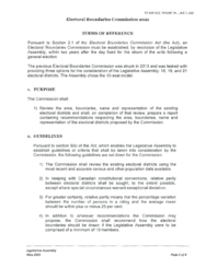 435-19(2) - Electoral Boundaries Commission, 2021 Terms of Reference