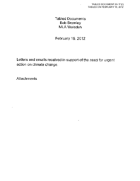 20-17(2) - Letters and Emails Received in Support of the Need for Urgent Action on Climate Change 