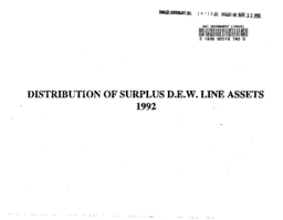 014-12(3) - Distribution of Surplus D.E.W. Line Assets, 1992