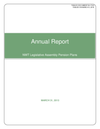 060-17(5) - Annual Report - NWT Legislative Assembly Pension Plans, March 31, 2013 