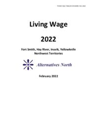 625-19(2) - Northwest Territories 2022 Living Wage Plain Language Report 