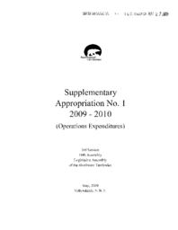 35-16(3) - Supplementary Appropriation No. 1, 2009-2010 (Operations Expenditures) 