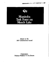 04-89(2) - Manitoba Task Force on Meech Lake, Report on the 1987 Constitutional Accord