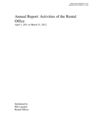 054-17(3) - Annual Report: Activities of the Rental Office April 1, 2011 to March 31, 2012 