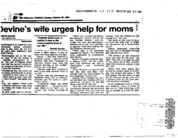 49-89(2) - Devine's Wife Urges Help for Moms