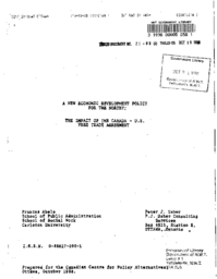 21-88(2) - A New Economic Development Policy for the North? The Impact of the Canada - US Free Trade Agreement