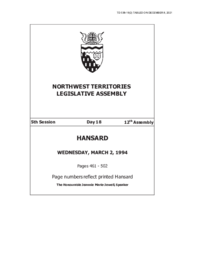 538-19(2) - Motion 20-12(5): Condemnation of Continuation of Cruise Missile Testing - Excerpts from Hansard dated March 2, 1994 