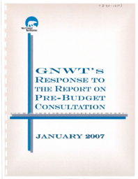 090-15(5) - GNWT's Response to the Report on Pre-Budget Consultation